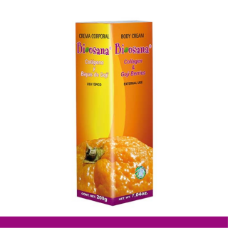 CREMA COR. BIOSANA® COLAGENO Y BAYAS DE GOJI CJA.TUBO 200g Clave:3113