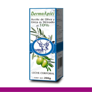 LECHE COR. DERMOAPIVI® OLIVO Y UREA DE VENADO CJA.FCO.200g Clave:3164