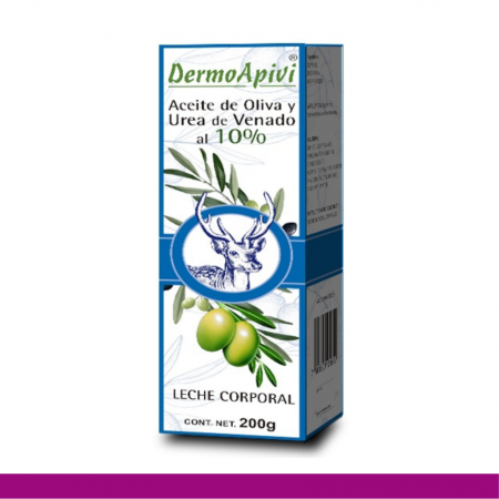 LECHE COR. DERMOAPIVI® OLIVO Y UREA DE VENADO CJA.FCO.200g Clave:3164
