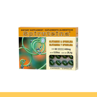 CAPS.B. SPIRUTEINA® GLUTAMINA Y SPIRULINA CJA.BL.60pz Clave:2143