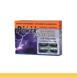 CAPS.B. VITAPOWER® COMPLEJO B Y BIOTINA CJA.BL.30pz Clave:2167