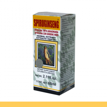EXTCTO.V. SPIRUGINSENG® SPIRULINA Y GINSENG INDIO CJA.FCO.60ml Clave:3818
