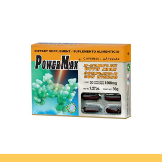 CAPS.B. POWERMAX® COMPLEJO B Y HIERRO CJA.BL.30pz Clave:2162
