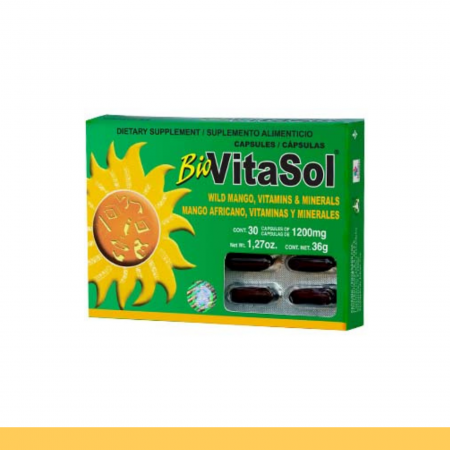CAPS.B. BIOVITALSOL® MANGO AFRICANO, VITAMINAS Y MIN. CJA.30pz Clave:2232