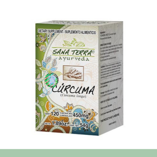 CAPS.D. SANA TERRA® CURCUMA CJA.FCO.120pz Clave:1997