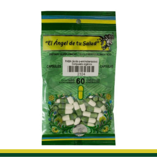 CAPS.D. PABA (acido p-aminobenzoico)  BSA.60pz Clave:2324