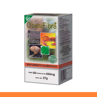 CAPS.D. OBESIFIBRA® MORINGA, CHITOSAN Y SHITAKE CJA.FCO.60pz Clave:1971