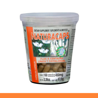 CAPS.D. NATURACAPS® LINAZA Y CACHALOHUAL VASO 150pz Clave:2218