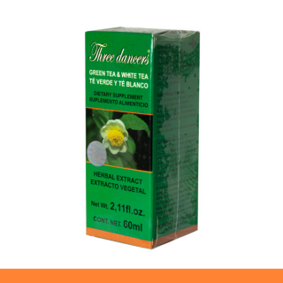 EXTCTO.V. TRES BAILARINAS PLUS® TE VERDE Y TE BLANCO CJA.FCO.60ml Clave:3836