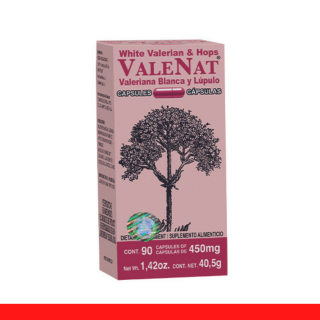 CAPS.D. VALENAT® VALERIANA Y LUPULO CJA.FCO.90pz Clave:1967