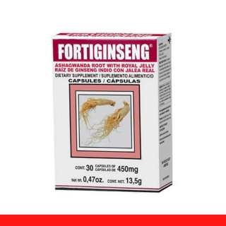 CAPS.D. FORTIGINSENG® GINSENG INDIO Y JALEA REAL CJA.30pz Clave:1974