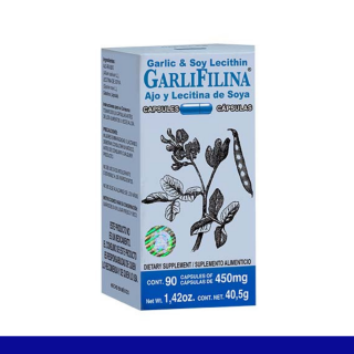 CAPS.D. GARLIFILINA® AJO Y LECITINA DE SOYA CJA.FCO.90pz Clave:1992