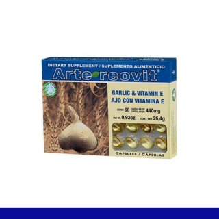 CAPS.B. ARTEREOVIT® AJO Y VITAMINA E CJA.BL.60pz Clave:2140