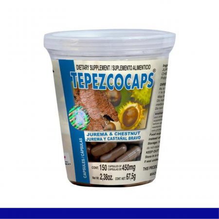 CAPS.D. TEPEZCOCAPS® JUREMA Y CASTAÑAL BRAVO VASO 150pz Clave:2205