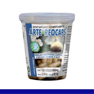 CAPS.D. ARTEREOCAPS® ESPINO ALBAR Y AJO VASO 150pz Clave:2208