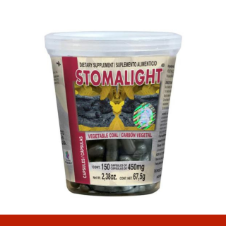 CAPS.D. STOMALIGHT® CARBON VEGETAL VASO 150pz Clave:2063