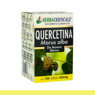CAPS.D. HERBACEUTICALS® QUERCETINA,MORERA BLANCA CJA.FCO.120pz Clave:2037