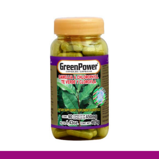 CAPS.D. GREENPOWER® TE VERDE Y CLOROFILA FCO.90pz Clave:2046