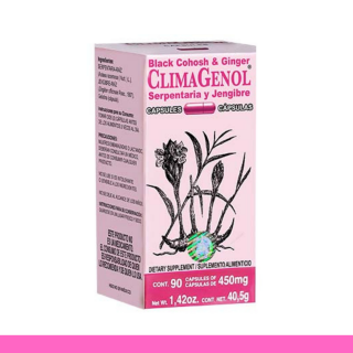 CAPS.D. CLIMAGENOL® SERPENTARIA Y JENGIBRE CJA.FCO.90pz Clave:2049