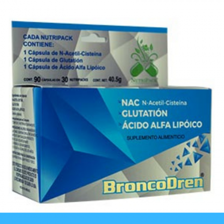 CAPS.D. BRONCODREN® NAC, GLUTATION Y AC. ALFA LIPOICO CJA.30x3pz Clave:2064